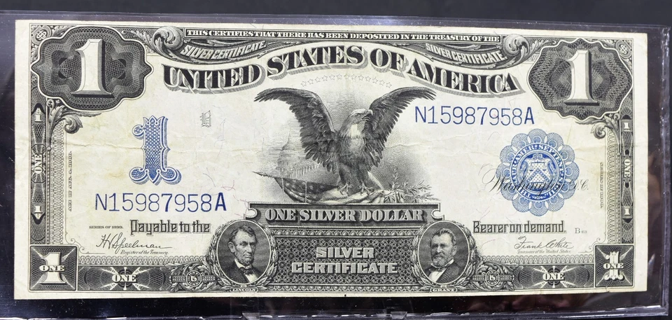 1899 Large Size $1 Silver Certificate Black Eagle VF (b219) - Image 1 of 2