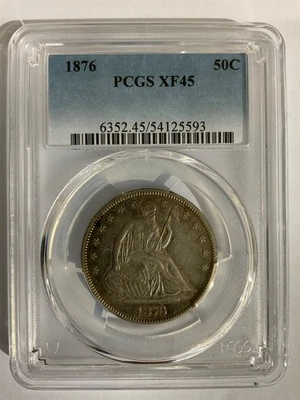 1876 Liberty Seated Half Dollar 50C PCGS XF45 54125593 - Image 1 of 2