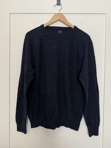 J Crew Sweater Mens Sz L Heather Blue Long Sleeve Crewneck Cotton Casual Preppy - Picture 1 of 10