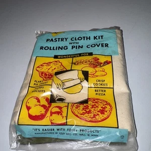 Kit panno pasticceria Foley vintage e coperchio rolling pin NUOVO mai aperto - Foto 1 di 2