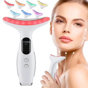 Masajeador de estiramiento facial de cuello de 7 colores dispositivo de estiramiento de piel LED belleza antiarrugas - Imagen 1 de 22