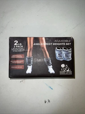 Paquete de 2 pesas de muñeca de tobillo ajustables de elevación nórdica 1 lb Foto 1 de 2