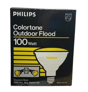 Philips 100W BR38 Colortone Indoor/Outdoor Floodlight bulb Yellow - Picture 1 of 2