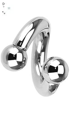 Anillo de barra Twister espiral roscado internamente acero quirúrgico 316L 4g 2g 0d 00g Foto 1 de 2