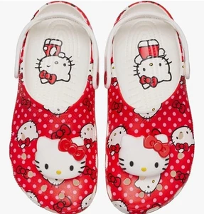 Crocs Hello Kitty Red Classic Clog Size C7 Children's Size 7 - Picture 1 of 6