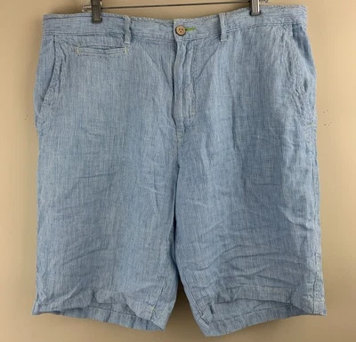 Pantalones Cortos TOMMY BAHAMA Para Hombre Line Of The Times 100% Lino Azul Talla 38 Foto 1 de 4