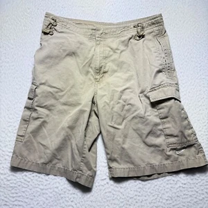 VTG Nike Cargo Shorts mens medium tan brown Casual Khaki Outdoor Drawstring - Picture 1 of 9