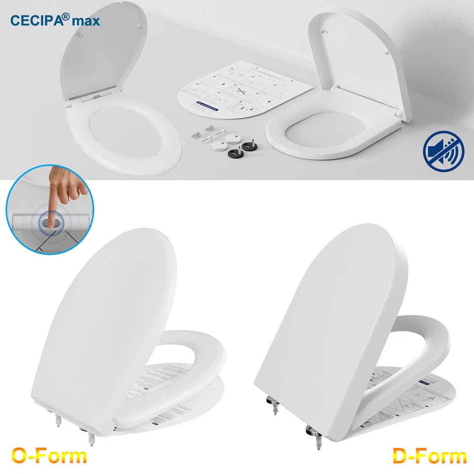 WC Sitz Absenkautomatik Toiletten Duroplast Deckel Klodeckel Klobrille SoftClose - Bild 1 von 1