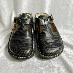 Alegria Women’s Classic Safari Animal Print Textured Leather Mule Clog Size-7 - Picture 1 of 13