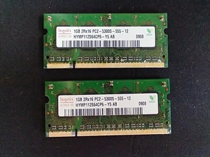 Hynix 2GB (2x1GB) DDR2 667 MHz PC2-5300S-555-12 DDR2 RAM 2009 Macbook - Picture 1 of 2