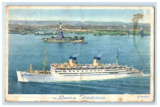 1957 Steamship Queen Frederica Gibraltar Posted Foreign Vintage Postcard