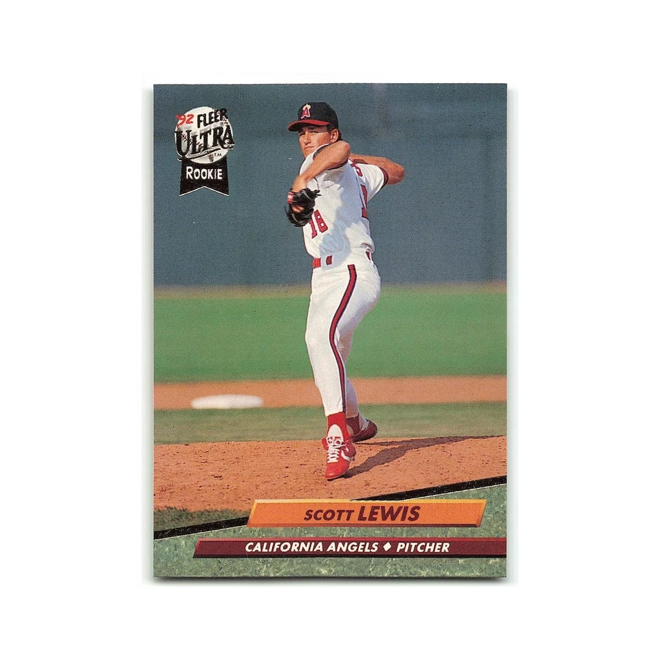 Scott Lewis Rookie 1992 Fleer Ultra #328 California Angels Baseball Card NM - Image 1 of 3