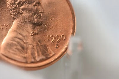 1990 D Lincoln Memorial Penny BU/UNC - DDR/DDO  - Image 1 of 4