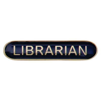 'Librarian' rectangular School/Club Pin Fastening Enamel Badge - Image 1 of 4