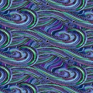 Fiesta Horses Laurel Burch Horse Tails Dark Blue Y3411-30 Fabric By FQ - 1/4 YD - Picture 1 of 11
