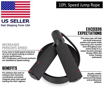 Кабель ПВХ скакалка с шарикоподшипниками быстрая стандартная скорость скакалка - Изображение 1 из 4