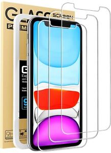 Mkeke kompatibel mit iPhone XR & 11 Displayschutzfolie Hartglas Film 3er-Pack