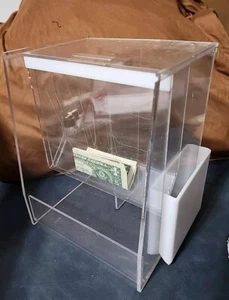 Candy Donation Boxes for Fundraising Tip Jar Slot Transparent Pexi. Used - Picture 1 of 11