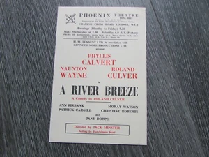 Patrick Cargill & Phyllis Calvert in a River Breeze 1950's Phoenix Theatre Flyer - Picture 1 of 5
