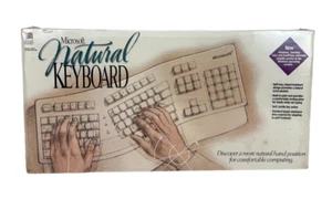 Vintage Microsoft 1994 Ergonomic Natural Keyboard ~ FACTORY SEALED IN BOX - Picture 1 of 8
