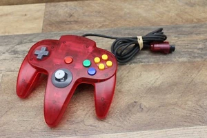 Manette officielle Nintendo 64 WATERMELON ROUGE Tight Stick OEM N64 NUS-005 - Photo 1/14