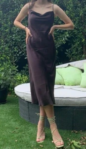 Zara Chocolate Party Dress Size S - Picture 1 of 3