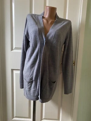 Maine New England Women's Grey Colour Ultrasoft Longline Ribbed Cardigan Size 12 - Image 1 of 4