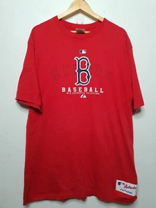 Vintage Majestic Boston Red Sox Shirt Adult Large Red 2006 Y2K Baseball - Picture 1 of 11
