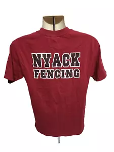 Nyack College Fencing Adult Medium Burgundy TShirt - Picture 1 of 8