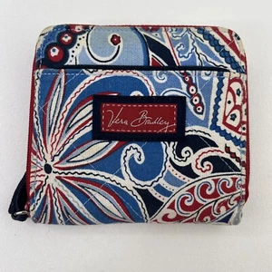 Vera Bradley Nautical Wallet Seaside Pattern Red White and Blue Tri Fold - Picture 1 of 6