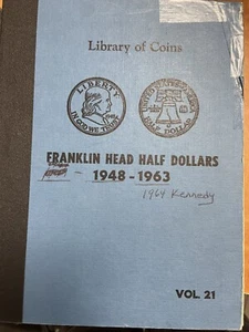 Franklin Head Half Dollar 1948-1963 Silver Coins and 1964 Kennedy 48 piece book - Picture 1 of 8