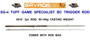 NEW SAVAGE GEAR SG4 TUFF GAME SPECIALIST ROD SHORE POWER GAME LURE SPINNING - Picture 1 of 7