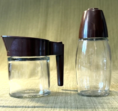 Contenedores dispensadores de azúcar morena y crema Gemco de colección Foto 1 de 4