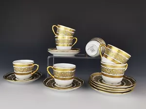 Limoges Bernardaud Vendôme gold inlay - 7 Cup Coffee Service - Picture 1 of 7