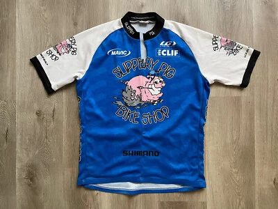 Shimano Men’s Cycling Shirt Size Medium Slippery Pig Bike Shop CLIF Mavic  - Image 1 of 4