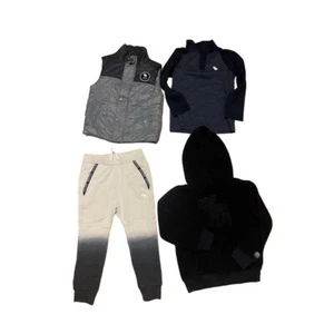Abercrombie Sweatshirt Kid 5 Bundle Black Hoodie Ombre Puffer Vest Preppy - Picture 1 of 7