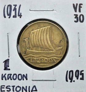 1934 Estonia 1 Kroon - Picture 1 of 2