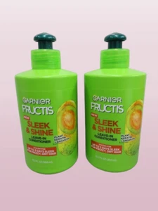 LOTE DE 2 GARNIER FRUCTIS ELEGANTE Y BRILLANTE DEJAR EN ACONDICIONADOR 10,2 OZ NUEVO SIN CAJA - Imagen 1 de 3