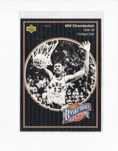 WILT CHAMBERLAIN 1992-93 UPPER DECK-BASKETBALL HEROES COLLEGE STAR INSERT CARD - Picture 1 of 24