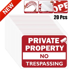 Paquete de 20 letreros de propiedad privada sin intrusión de plástico 9x12" - Imagen 1 de 8