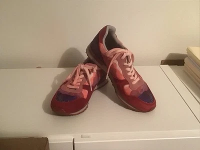 Inkkas Andes W 10 EU 41 Mountain Watercolor Print Jogger Sneakers Rose Purple LN - Image 1 of 4