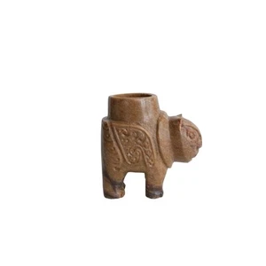 Global Carved Soapstone Animal Tealight Candle Holder, Brown - Picture 1 of 6