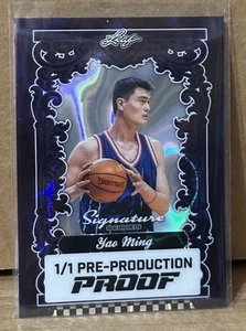 Yao Ming 2025 Leaf Signature Series #1/1 Pre-Production Proof Black Lava Prizm - Picture 1 of 2