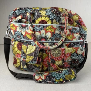 Vera Bradley Flower Travel Duffle Bag 14.5”x14.5”Short Handle Shoulder Strap - Picture 1 of 10