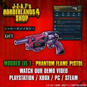 Borderlands 4✨ PISTOLA DE LLAMA FANTASMA PHANTOM LEVEL ONE MODIFICADA 1208K DPS BL4 ✅PC-PS-XBOX✨ - Imagen 1 de 2