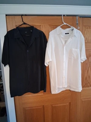 Лот из 2 Alfani мужской на пуговицах короткий рукав черный и белый XXL полиэстер вискоза - Изображение 1 из 4