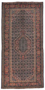 Vintage Geometric Traditional Oriental Rug Hand-Knotted Wool Carpet 5X10 ft - Picture 1 of 11