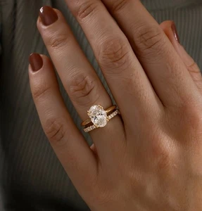 Lab Grown Diamond Ring 14k Solid Yellow Gold Ring Solitaire Ring Engagement Ring - Picture 1 of 4