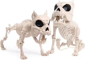 2 Stück 16 Zoll beweglich Hund Skelett Halloween Dekoration Tier Welpe Kunststoff Knochen  - Bild 1 von 12