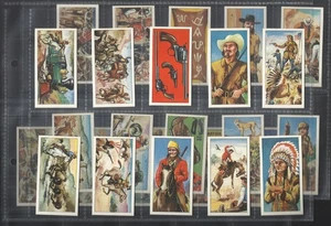 TC2A4) VINTAGE 1972 FULL SET OF 25 COWBOY INDIAN CARDS WILD WEST GERONIMO ETC - Picture 1 of 12